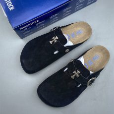 Sandalias Birkenstock × Chrome Hearts negro