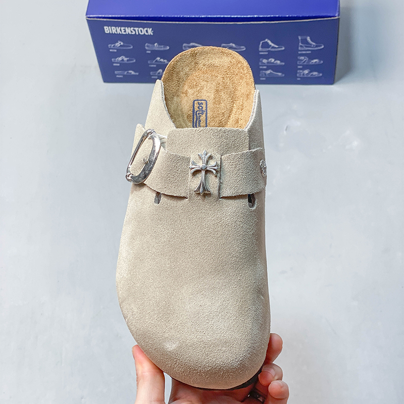 Sandalias Birkenstock × Chrome Hearts Beige - Imagen 3